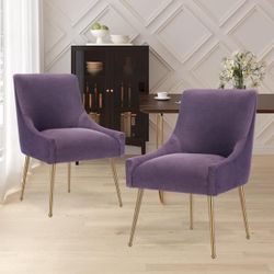 Velvet Purple Chair Set 