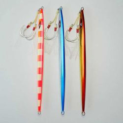 250g Saltwater Vertical Jig Jigging Fishing Lure w/ Assist Hook, Choose Weight & Color