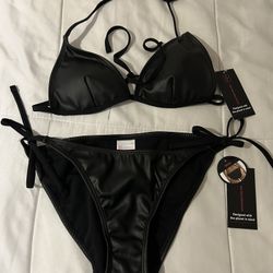 Black leather bikini 