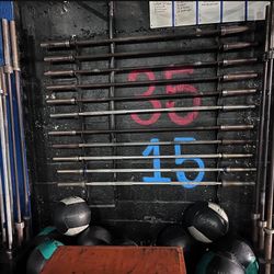 Barbells 15lbs, 36lbs, And 45lb Bars