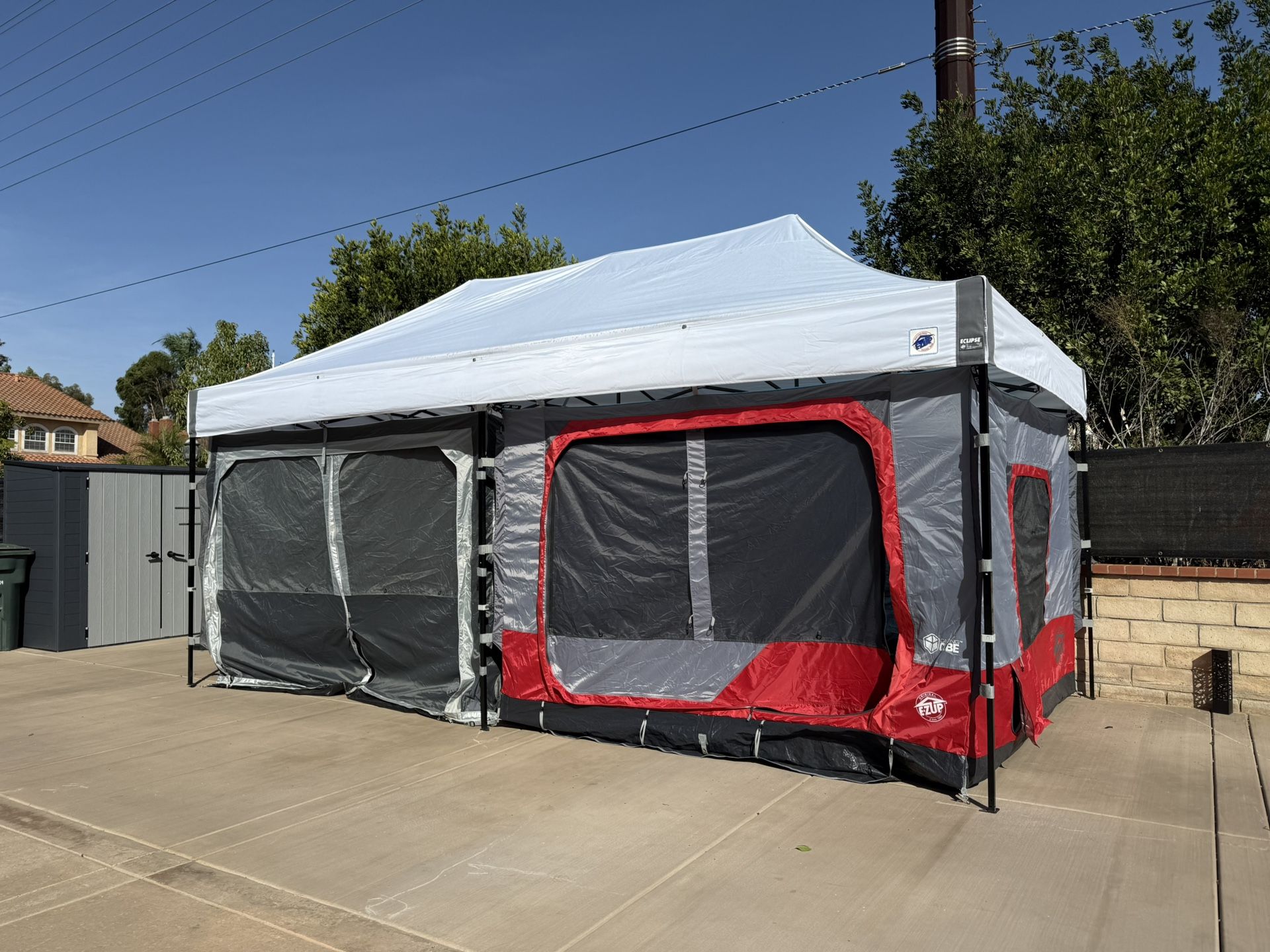 EZUP EZ-UP Eclipse 10' x 20' Canopy + Work Cube 10x20 + Camping Cube
