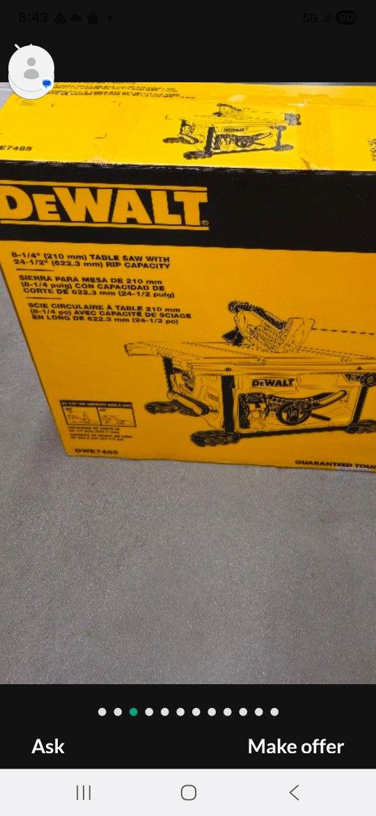 Dewalt Table Saw In Box