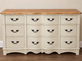 French Provincial 9-Drawer Dresser and Night stand also