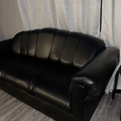 Black leather couch 
