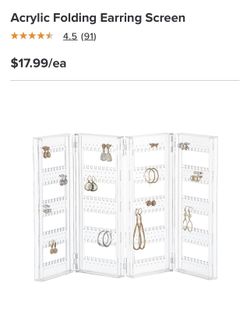 Container Store Clear Acrylic Earring Organizers