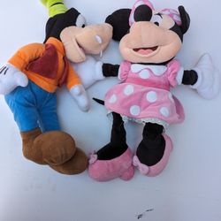 Disney Mini Mouse & Goofy Plush Toys