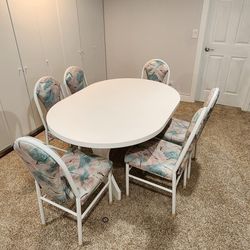 Oval Dining Table With 6 Heavy Chairs 