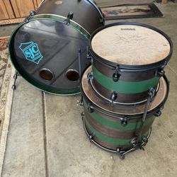 SJC Drum Kit - Custom Kit - Green And Black
