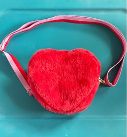 Red Plush Heart Crossbody Bag