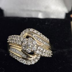 Gold Diamond Cluster Ring 