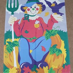 Welcome Friends Scarecrow Large Garden Flag
