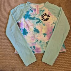 Girls Rash Guard Swim Shirt, Med