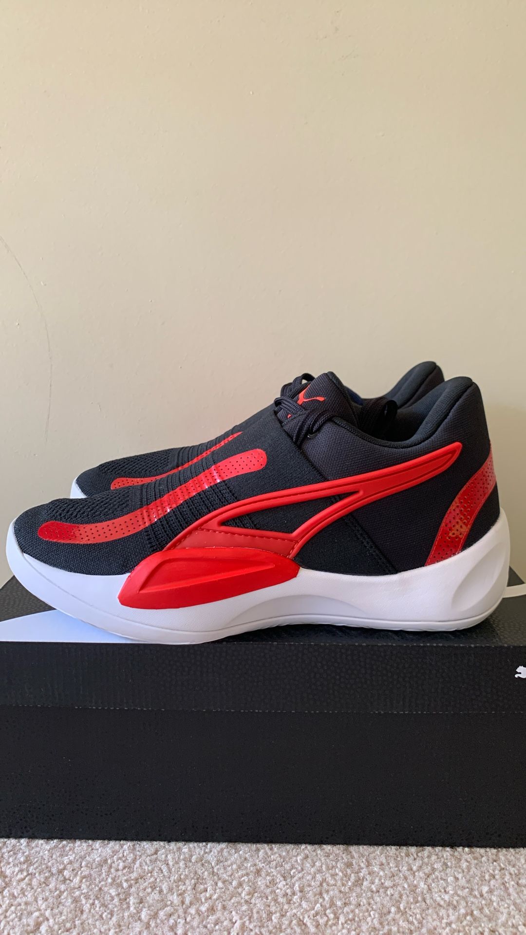 Puma Rise Nitro Black High Risk Red Men's Size 11