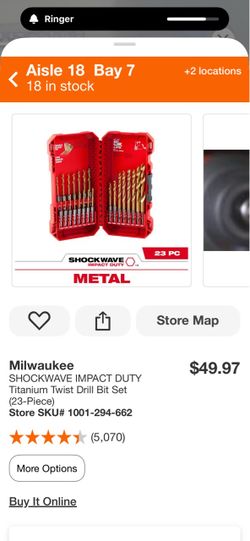 Milwaukee red helix 23 piece titanium drillbit set