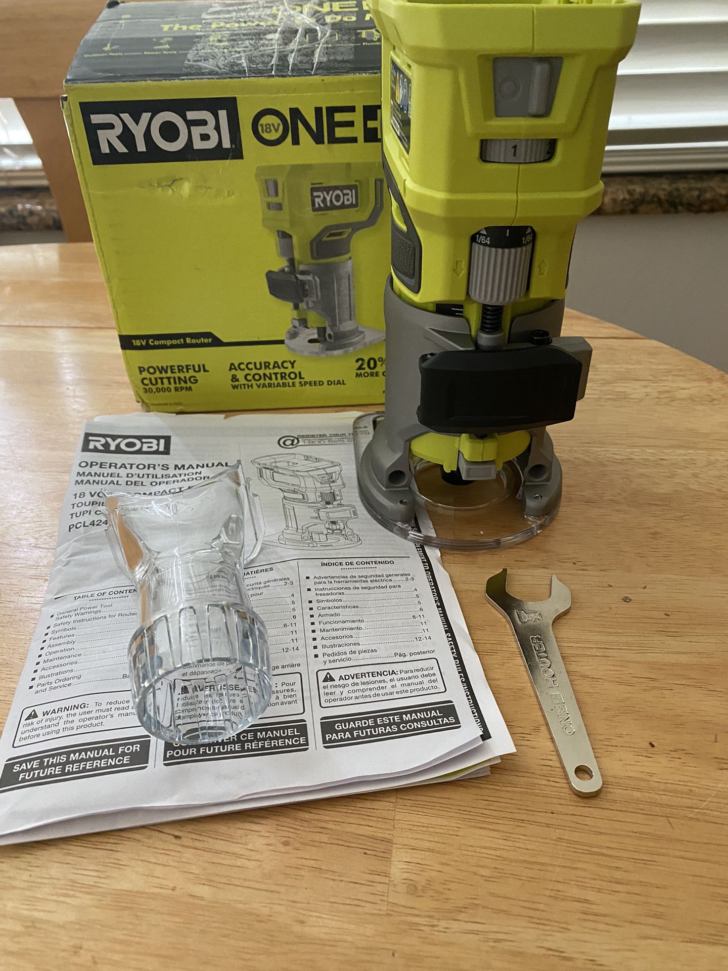 Ryobi 18V Compact Router Collet 1/4”. Tool Only 