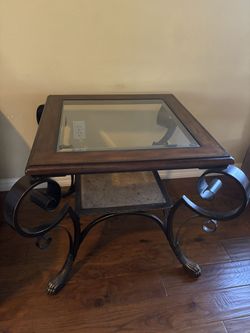 Beautiful Coffee Table 3 Piece Sets Solid Wood And Wrought Iron Coffee Table And 2 End Table Sets “Beautiful”sets