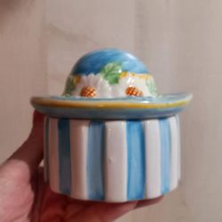 Floral Hat Powder Jar