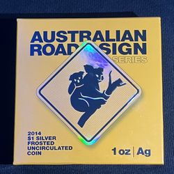 2 - 1oz Silver Coin  Australian Road Sign Kangaroo/koala