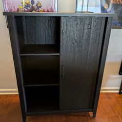 Sauder Summit Station 52"H Bookcase With Sliding Door, Raven Oak