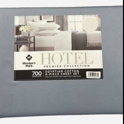 Member's Mark Hotel Premier Egyptian Cotton 700TC Sheet Set Light Blue