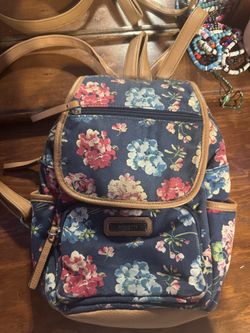 Blue Flower Mini Backpack