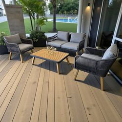 4-Piece Outdoor Rope Patio Furniture Set