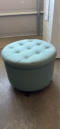 Round Tufted Storage Ottoman