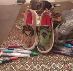Custom hand drawn shoes