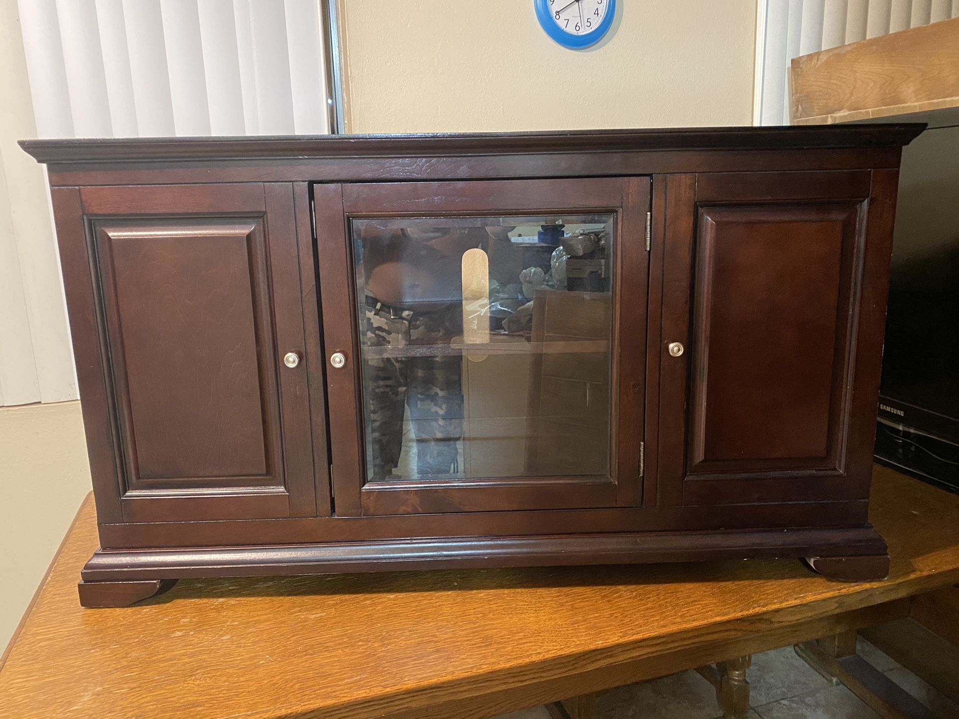 Cherrywood cabinet (real Wood) And with shelves on each end and middle. Check out my other items on my profile page