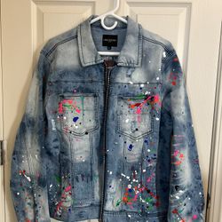 Rockstar Denim Paint Jacket SizeL
