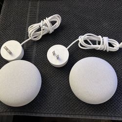 Two Google Nest Mini 2nd Generation 