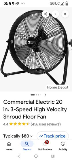 Commercial Electric 20" fan