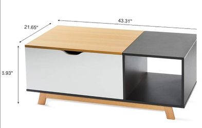 McMacros Large Lift Top Wood Coffee Table with Hidden Storage,43" Modern Lift Up Storage Coffee Table for Living Room