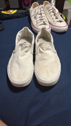 White slip on vans