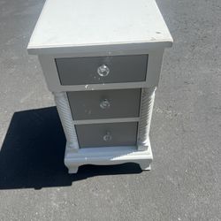 Vintage Side Table With 3 Drawers