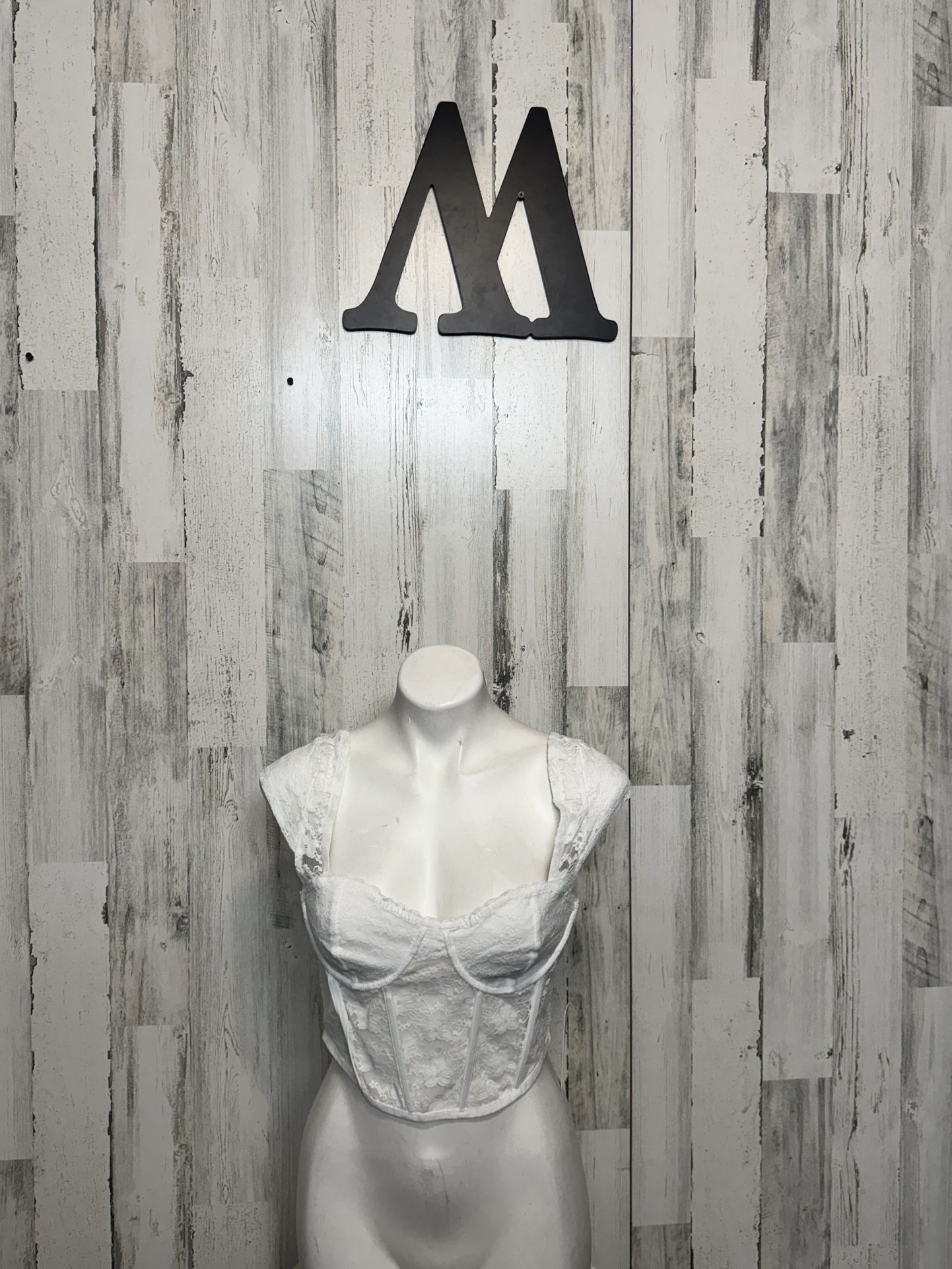 White laced corset top