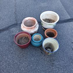 Lot Of 6 FLOWER POTS