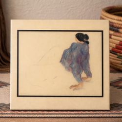 R.C. Gorman "Navajo Turquoise" Large Art Tile - Vintage 1980