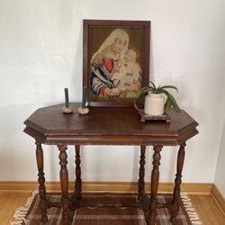 Antique Table, Parlor Table, Spanish Style, Gothic, Spanish Revival