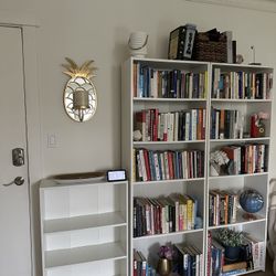 Large White Book Shelves