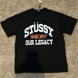 Stussy x Our Legacy Workshop Collegiate Pigment Dyed Tee Black