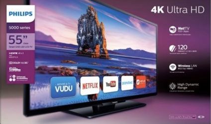 Tv philips 55 “ ultra hd 4K
