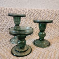 Green Candle Holders 