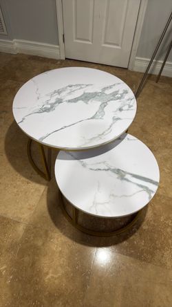 Marble Top Nesting Coffee Table Set