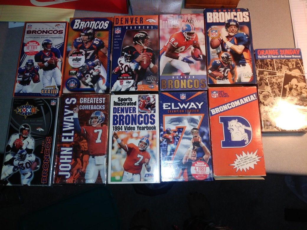 Denver Broncos VHS Tapes Set of 11
