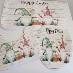 3 Piece Easter Bathroom Non-slip Rug, Bathmat Toilet Cover NEW 