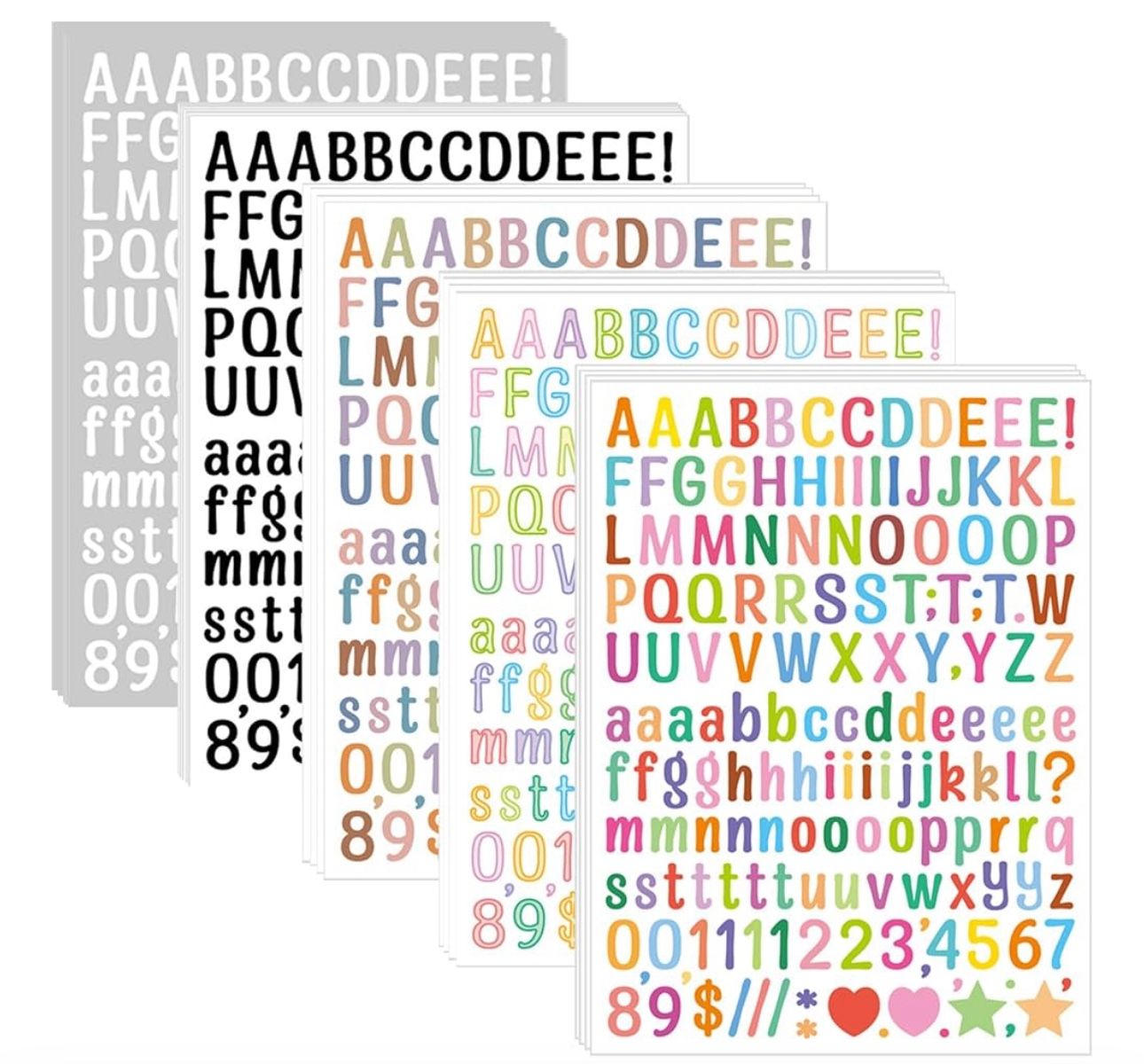Stickers and magnetic letters