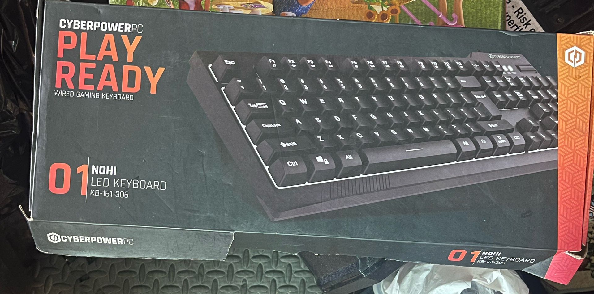 CyberPowerPC Play Ready 01 NOHI LED Wired Gaming Keyboard (model KB-161-306). 