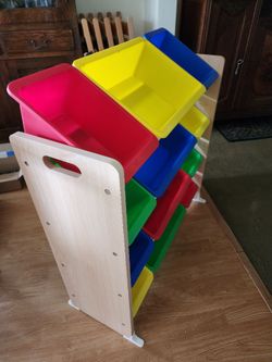 Storage bins & bookcase for kids room