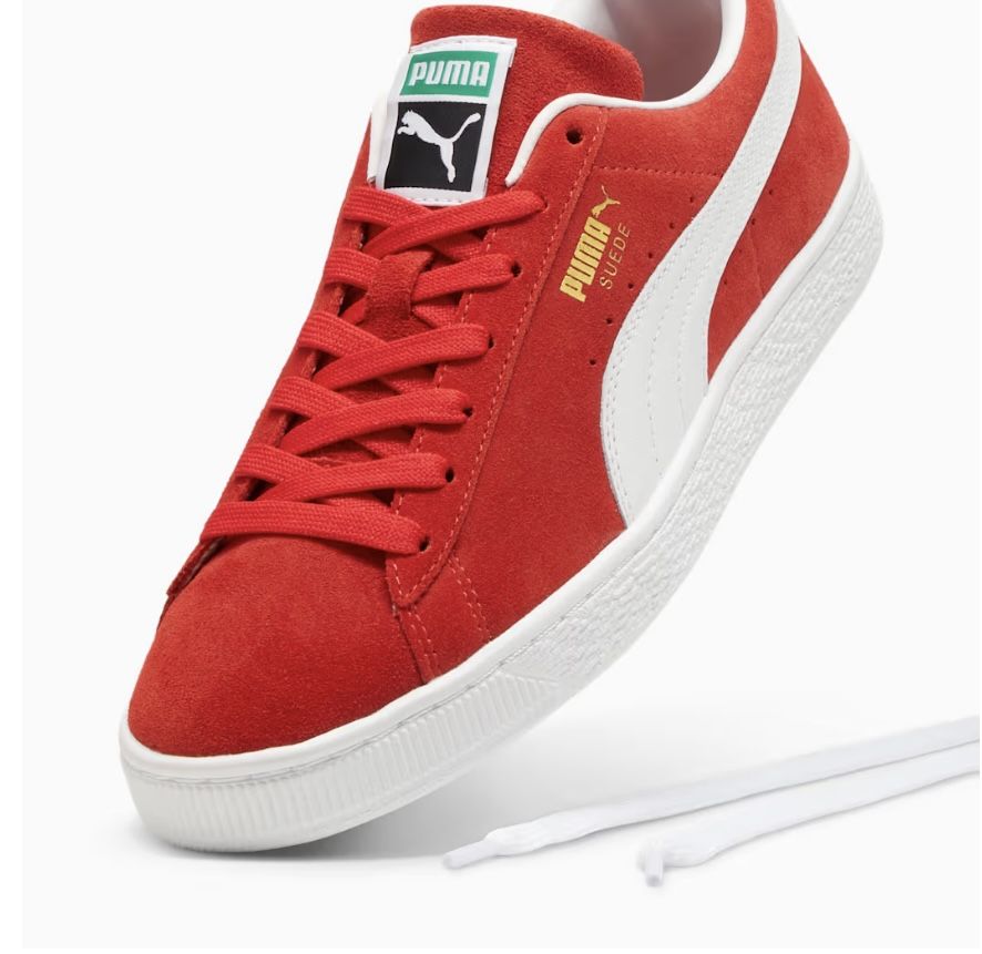 Size 10.5 Suede Classics Red And White